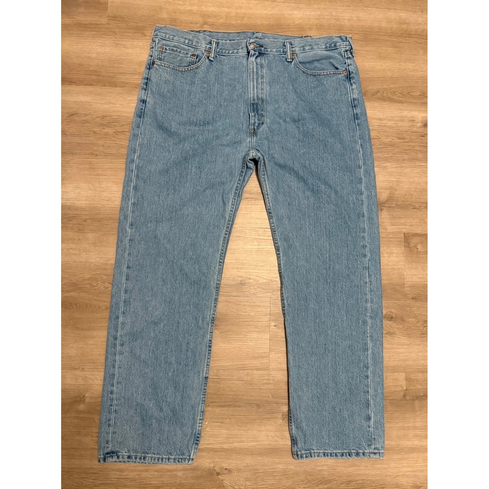 Levis 505 Regular Fit Light Wash Blue Denim Jeans Mens 42x32 00505-4834